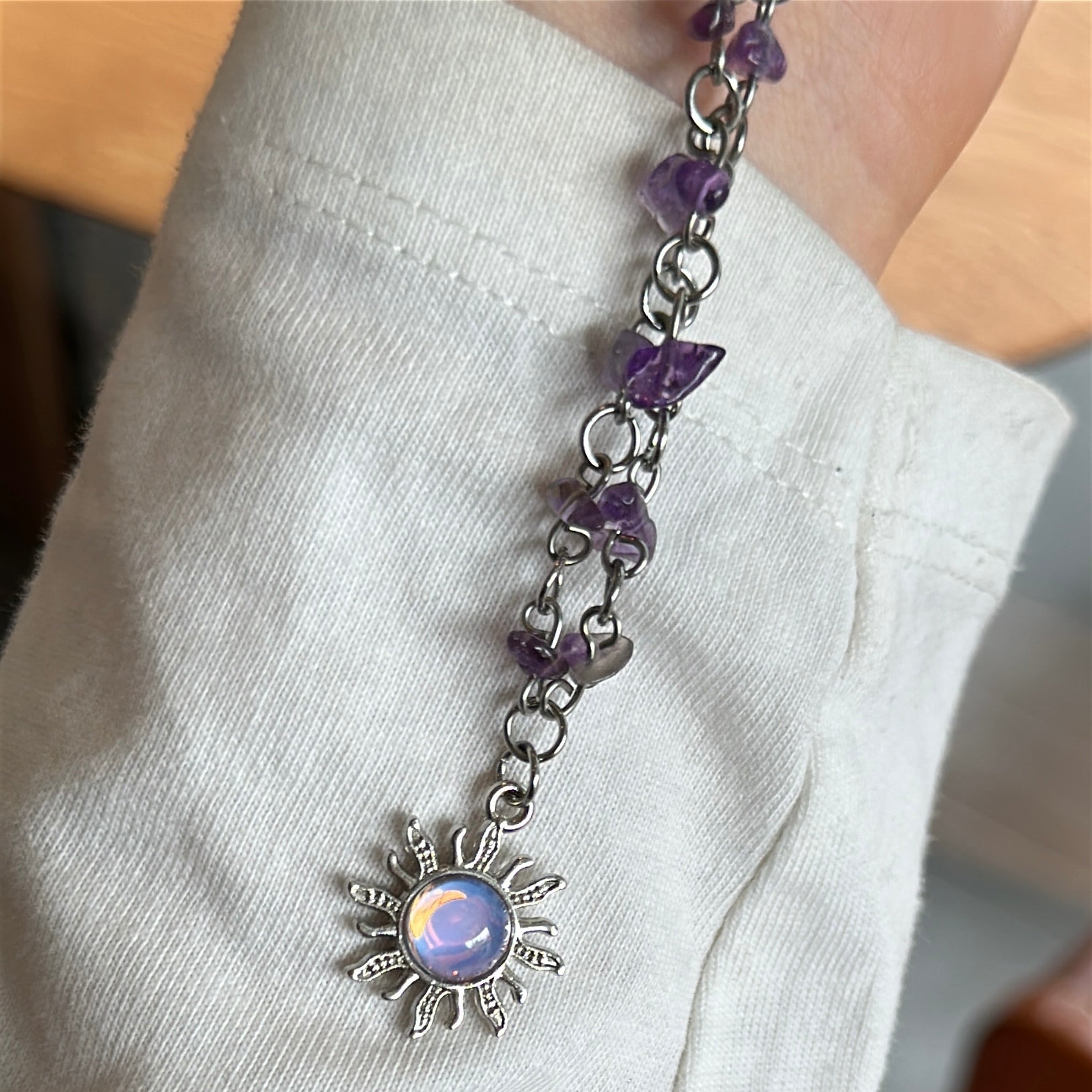 Намисто "Сонечко" фіолетове